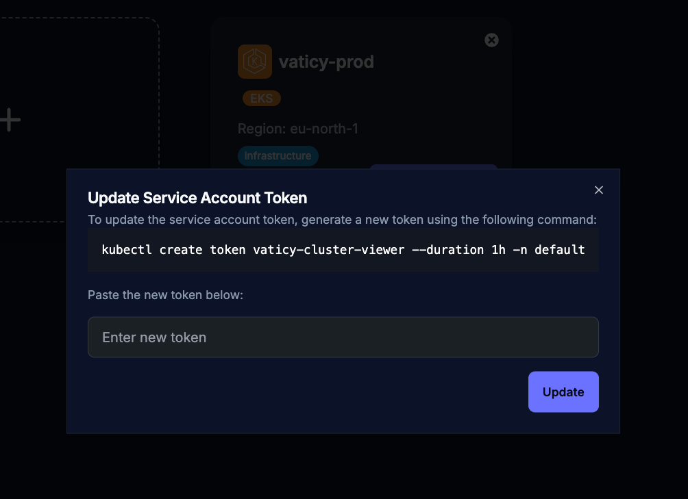 update sa token popup